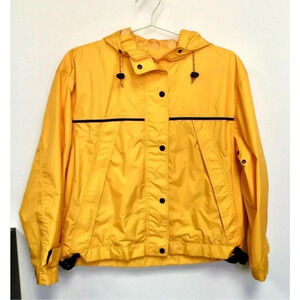Vintage ﻿Eddie Bauer Womens Mesh Lined Full Zip Windbreaker Jacket Yellow Medium